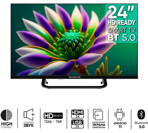 Телевизор Topdevice Frameless Neo TDTV24CS04H_BK