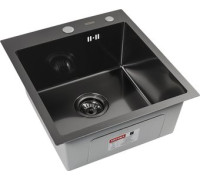 Кухонная мойка ARFEKA ECO AR 450*500 BLACK PVD NANO DECOR MILLET GRAINS