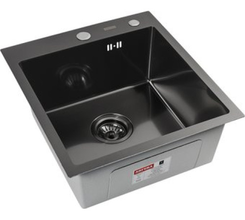 Кухонная мойка ARFEKA ECO AR 450*500 BLACK PVD NANO DECOR MILLET GRAINS