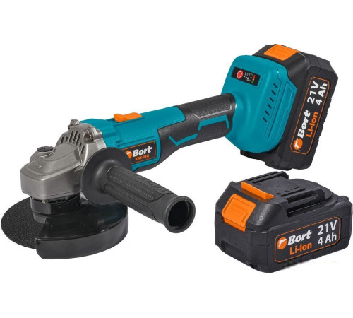 Угловая шлифмашина Bort BWS-21LI с 2-мя АКБ, кейс