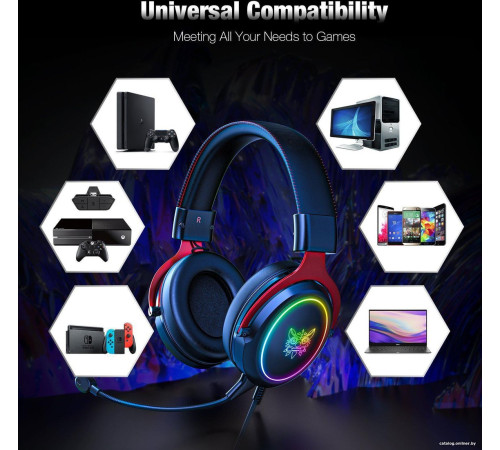 Наушники Onikuma X10 черный/красный