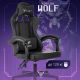 Игровое геймерское кресло Knight Wolf черный