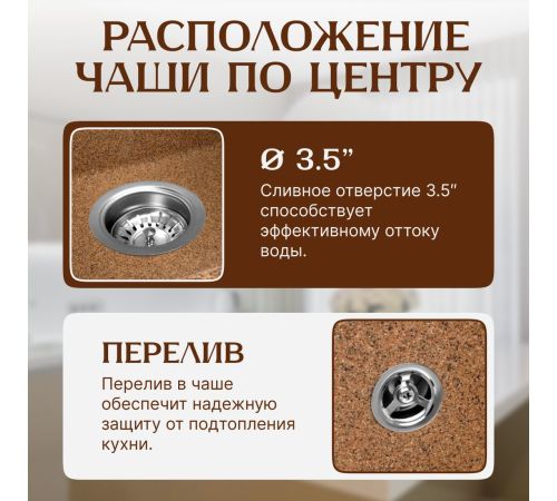 Кухонная мойка Saniteco Terra терракот