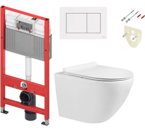 Унитаз подвесной Grado GD-W203T + TECE Kit 9400413 с кнопкой смыва