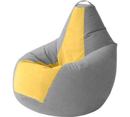 Кресло-мешок Kreslomeshki Груша Kombo XXXL GKV-145x100-SZH сталь/желтый