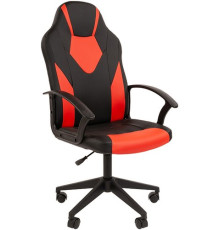 Игровое геймерское кресло CHAIRMAN Стандарт СТ-17 Гейм экопремиум, черный/красный