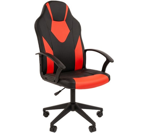 Игровое геймерское кресло CHAIRMAN Стандарт СТ-17 Гейм экопремиум, черный/красный