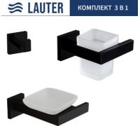 Набор аксессуаров для ванной Lauter 21SH71062 + 21SH71052 + 21SH71092 Matt Black, 3 предмета