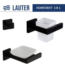Набор аксессуаров для ванной Lauter 21SH71062 + 21SH71052 + 21SH71092 Matt Black, 3 предмета