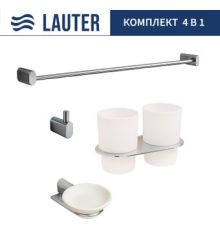 Набор аксессуаров для ванной Lauter 21SH2081 + 21SH2051 + 21SH2091 + 21SH42011 Chrome, 4 предмета