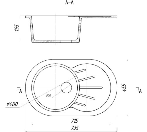 Кухонная мойка Gerhans A02 оникс