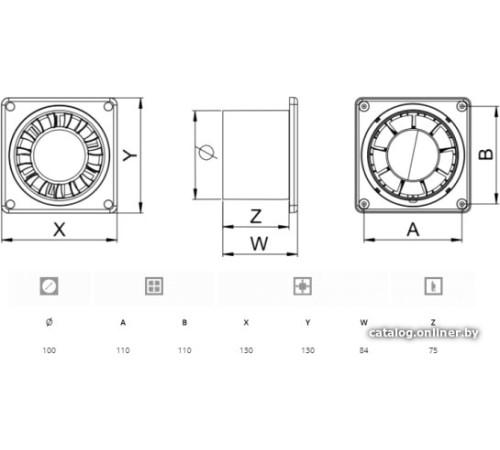 Осевой вентилятор Awenta Disk 100 WWD100