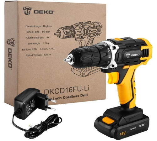 Дрель-шуруповерт Deko DKCD16FU-Li 063-4098 с 1-им АКБ