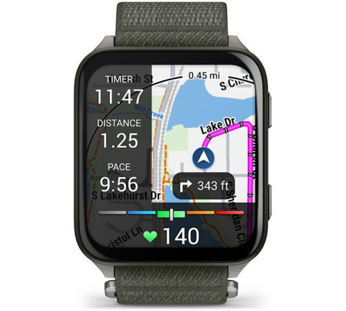 Умные часы Garmin Venu X1 титановый/зеленый