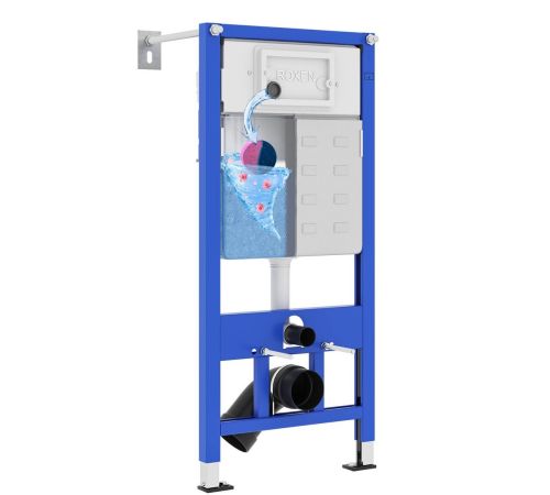 Инсталляция для унитаза Roxen StounFix Dual Fresh 710200 с удлиненными креплениями в комплекте и встр. контейнером для гигиенических таблеток аромадозатор