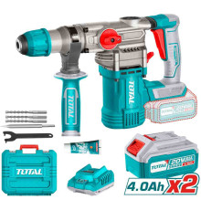 Перфоратор Total TRHLI202882 с 2-мя АКБ, кейс, набор оснастки
