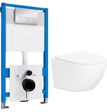 Унитаз подвесной Lauter Sulzdorf с микролифтом и кнопкой смыва 219703HD белый/сатин