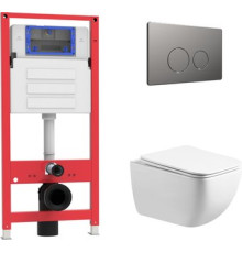 Унитаз подвесной Oliveeka OL-MQ1216R22-BGM матовый оружейный