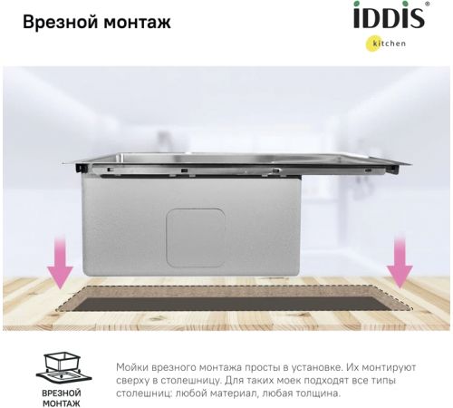 Кухонная мойка IDDIS Haze HAZ43S0i77