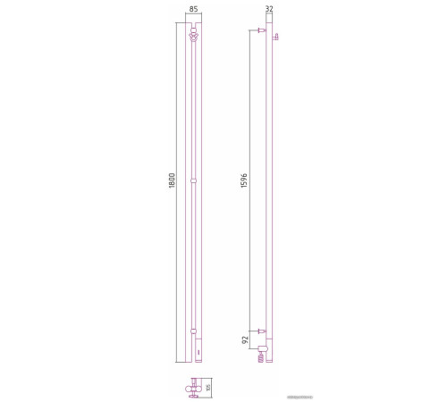 Полотенцесушитель Сунержа Нюанс 3.0 1800 правый 30-5843-1853