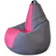 Кресло-мешок Mio Tesoro Груша Kombo XXL GF-130x85-SF серый/фуксия