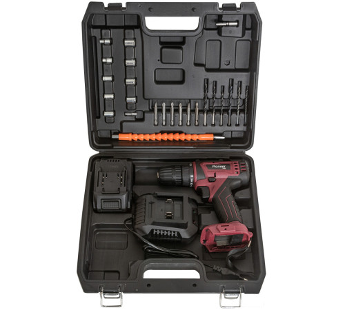 Дрель-шуруповерт Pioneer Tools CD-M2002C-USP с 2-мя АКБ, кейс, оснастка