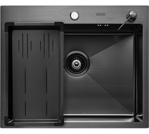 Кухонная мойка ARFEKA Eco AR мойка 600*500, коландер G, дозатор Black Decor