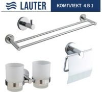Набор аксессуаров для ванной Lauter 21SH72081 + 21SH72091 + 21SH72101 + 21SH70021 Chrome, 4 предмета