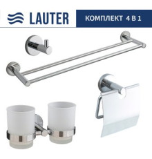 Набор аксессуаров для ванной Lauter 21SH72081 + 21SH72091 + 21SH72101 + 21SH70021 Chrome, 4 предмета