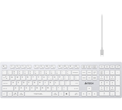 Клавиатура A4Tech Fstyler FBX50C серебристый/белый