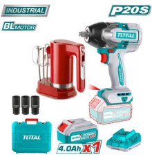 Total TOSLI240313 гайковерт, миксер, 1 АКБ, кейс