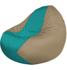 Кресло-мешок Flagman Classic К2.1-138 бежевый темный/бирюзовый