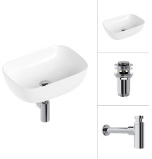 Умывальник Lauter 21493A + клапан 21190CH + сифон 21635CH хром