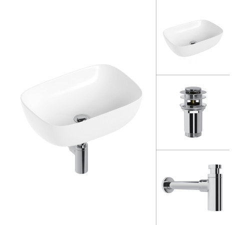 Умывальник Lauter 21493A + клапан 21190CH + сифон 21635CH хром