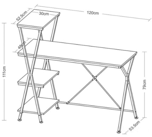 Стол Brabix Loft CD-004 дуб антик