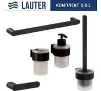 Набор аксессуаров для ванной Lauter 21TS3019 + 21TS3021 + 21TS3013 + 21TS3006 + 21TS3023 Matt Black, 5 предметов