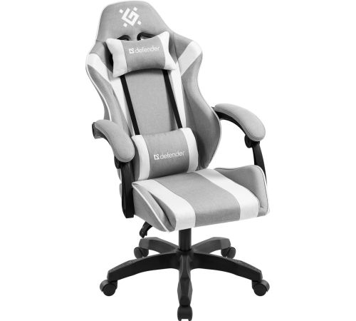 Игровое геймерское кресло Defender Ortos серый/белый