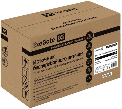 Источник бесперебойного питания ExeGate SpecialPro Smart LLB-1000.LCD.AVR.1SH.2C13.RJ.USB EX292788RUS