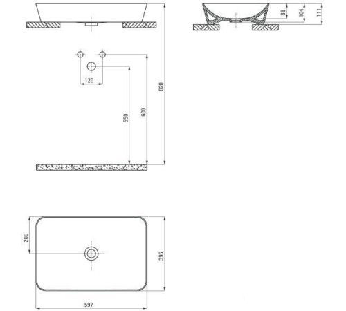 Умывальник Deante Tess CDS DU6S