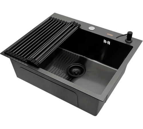 Кухонная мойка ARFEKA ECO AR мойка 600*500, роллер-мат, дозатор Black