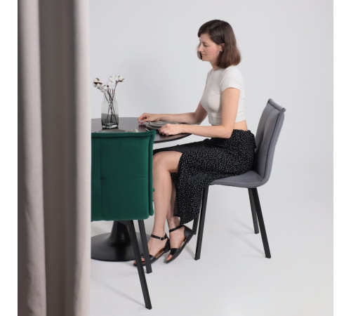 Стул AksHome Рубик U Velutto 32 серый велюр/черный