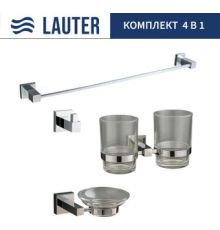 Набор аксессуаров для ванной Lauter 21SH6081 + 21SH6051 + 21SH6091 + 21SH6011 Chrome, 4 предмета