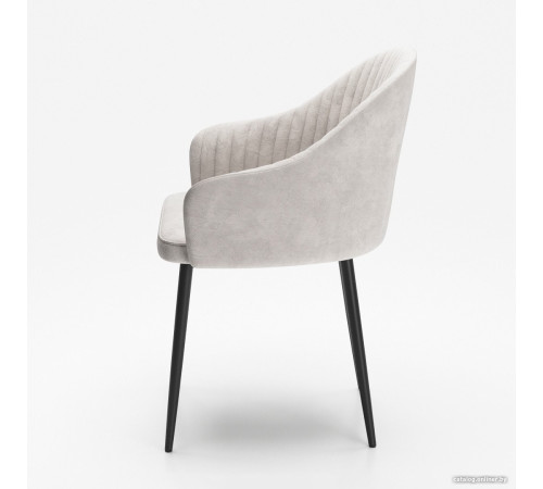 Стул с подлокотниками Табурет Шелл Бренди 02 молочный/черный каркас