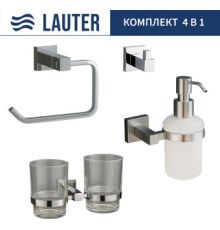 Набор аксессуаров для ванной Lauter 21SH6081 + 21SH6171 + 21SH6091 + 21SH6071 Chrome, 4 предмета