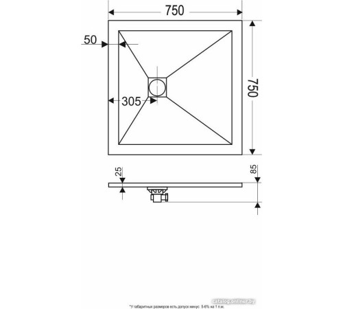 Душевой поддон RGW ST-W 750x750