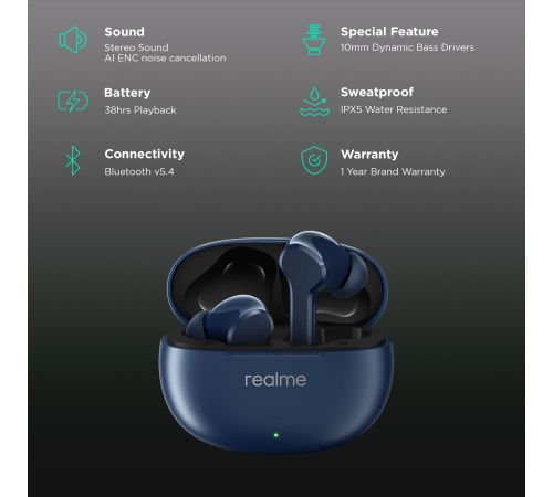 Наушники Realme Buds T110 темно-синий