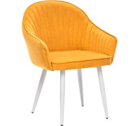 Стул с подлокотниками Leset Вайд с подлокотниками белый/велюр горчица