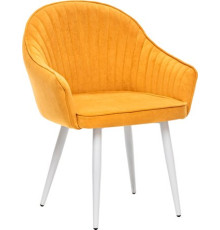Стул с подлокотниками Leset Вайд с подлокотниками белый/велюр горчица