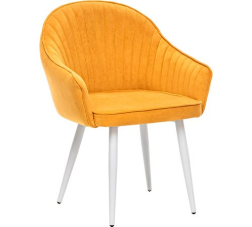 Стул с подлокотниками Leset Вайд с подлокотниками белый/велюр горчица