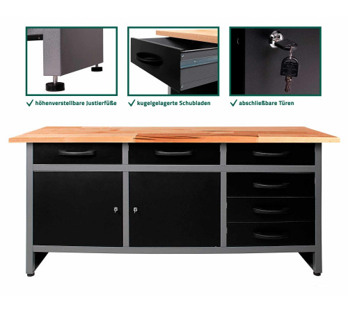 Стол-верстак Baumeister Карстен BTC-008 антрацит